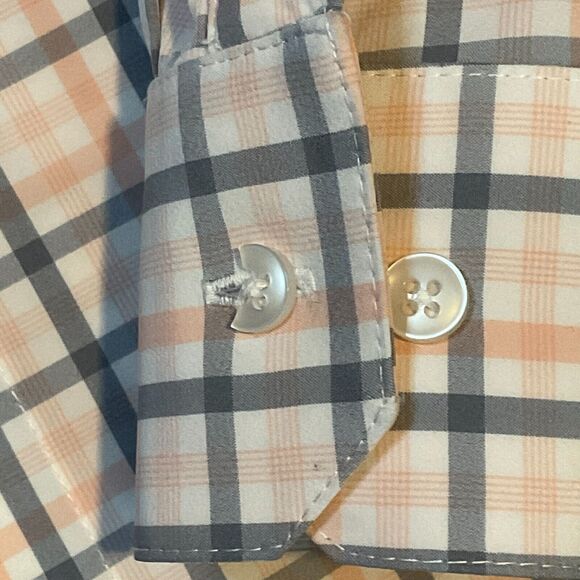 Mizzen+Main Mens Shirt Medium Gray Pink Leeward Trim Fit Check‎ Plaid Button Up - Picture 4 of 8